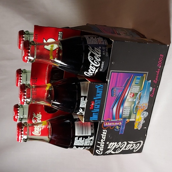 Hot August Nights 2003 Reno Sparks Six Pack Coca Cola Bottles Vintage - Picture 1 of 8